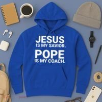 Jesus Is My Savior Pope Is My Coach Hoodie thumb 3