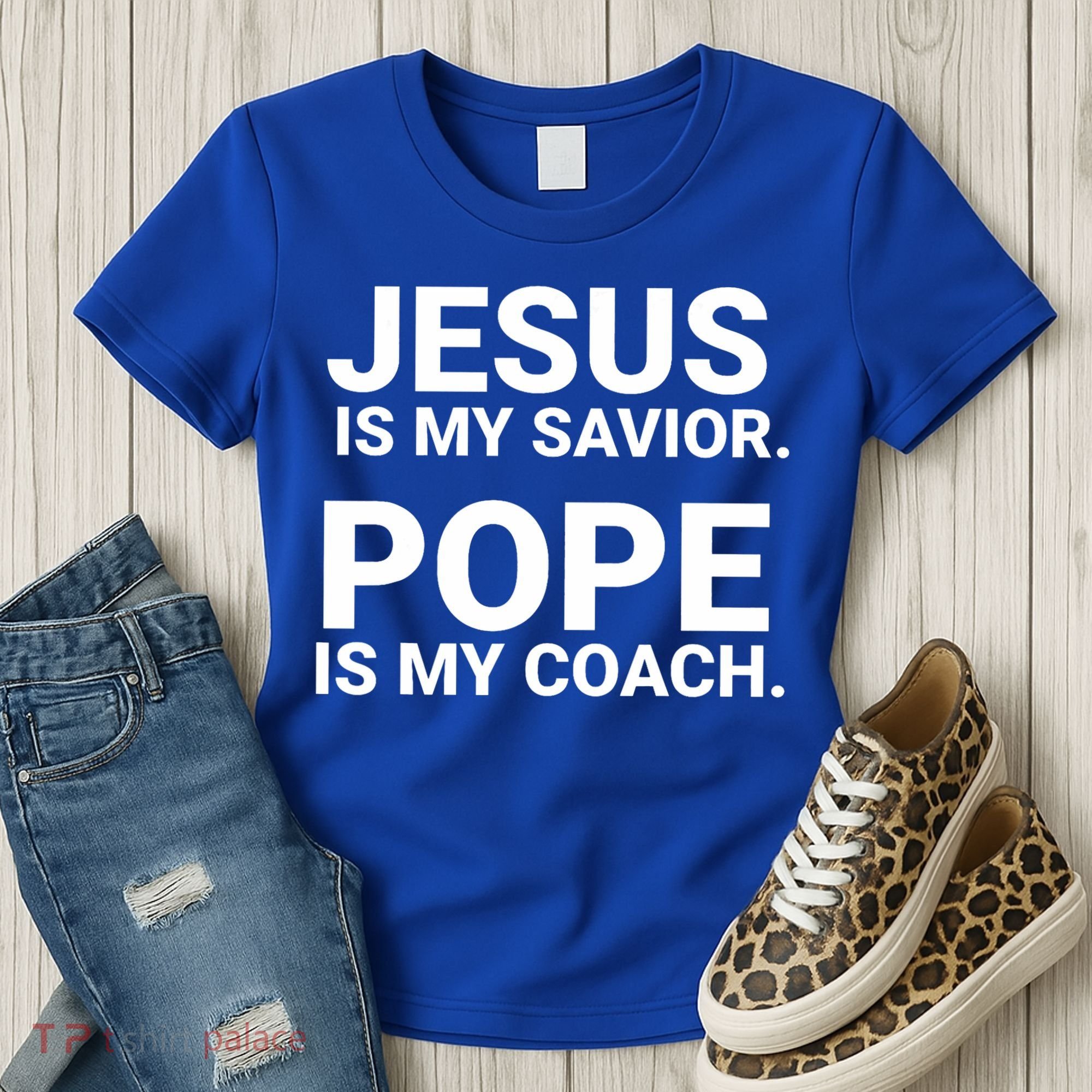 Jesus Is My Savior Pope Is My Coach Women's T-Shirt