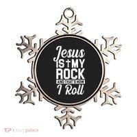 Jesus Is My Rock And That's How I Roll Ornament thumb 0