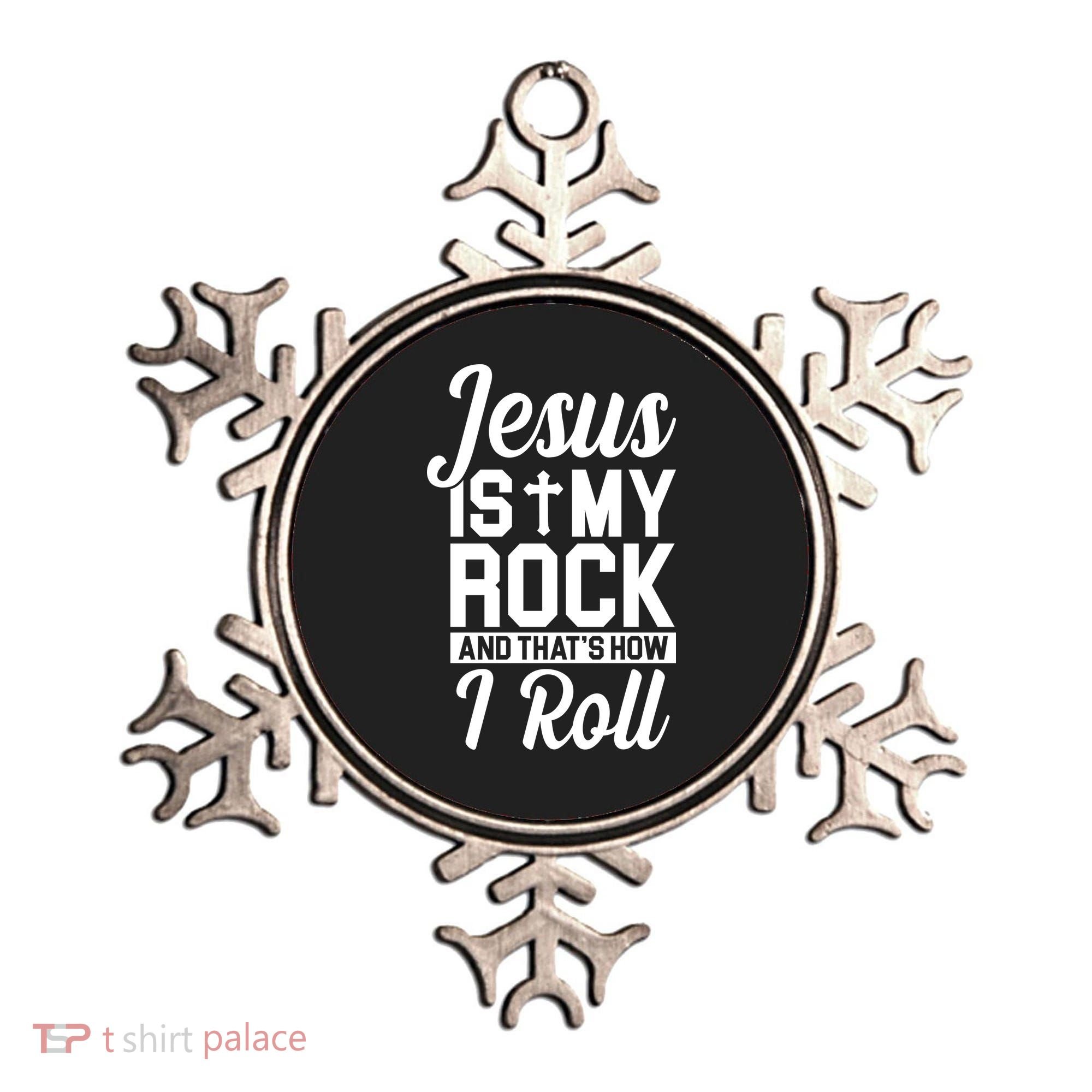 Jesus Is My Rock And That's How I Roll Ornament