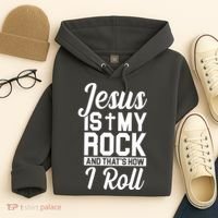 Jesus Is My Rock And That's How I Roll Hoodie thumb 4