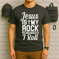 Jesus Is My Rock And That's How I Roll T-Shirt thumb 6