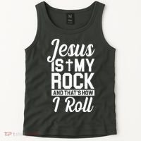 Jesus Is My Rock And That's How I Roll Tank Top thumb 2