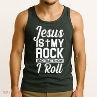 Jesus Is My Rock And That's How I Roll Tank Top thumb 3