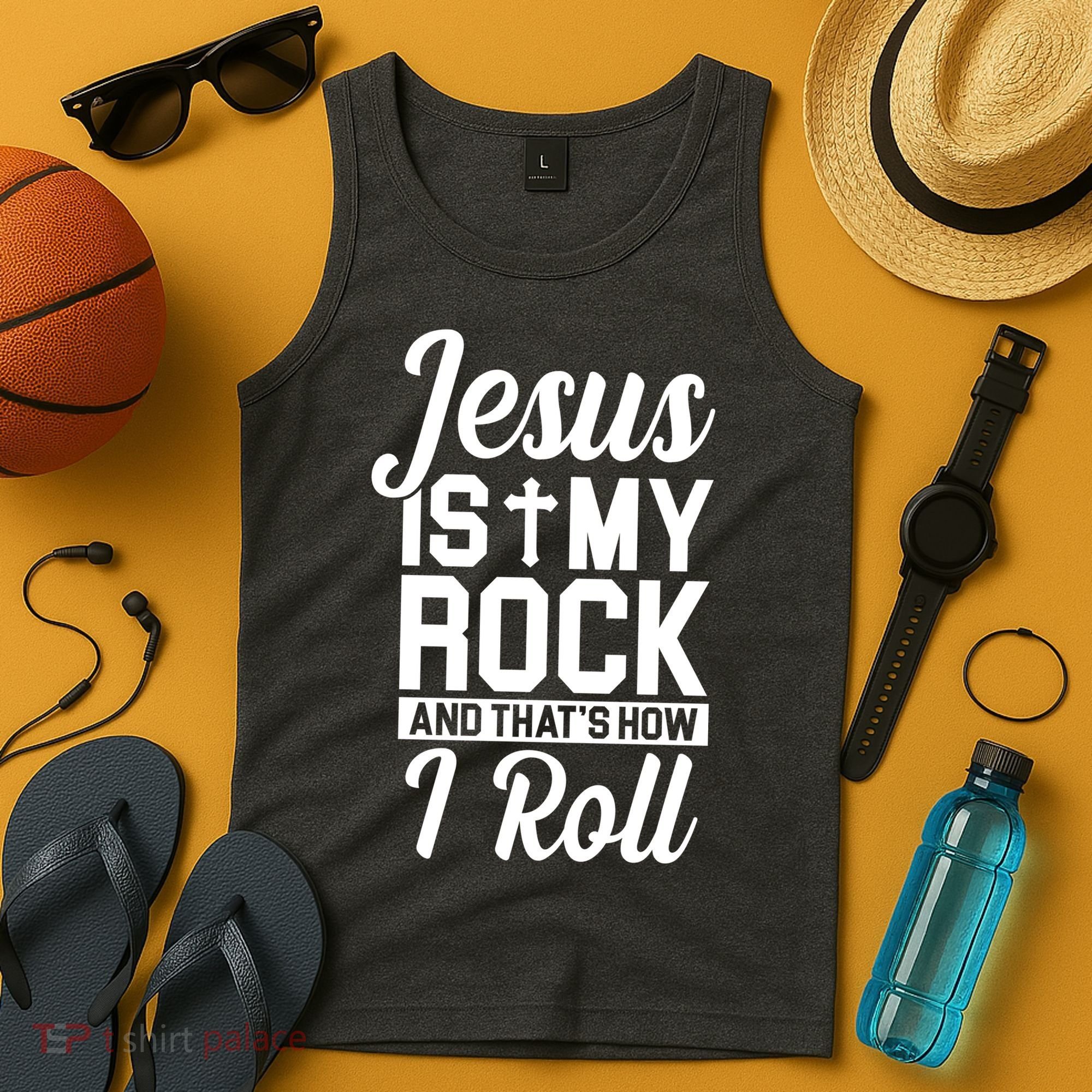 Jesus Is My Rock And That's How I Roll Tank Top