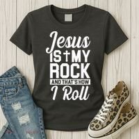 Jesus Is My Rock And That's How I Roll Women's T-Shirt thumb 3
