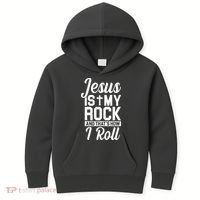 Jesus Is My Rock And That's How I Roll Kids Hoodie thumb 0