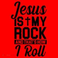 Jesus Is My Rock And That's How I Roll Santa Hat thumb 1