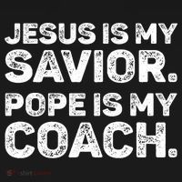 Jesus Is My Savior Pope Is My Coach Religious Quote Doggie Tank thumb 4