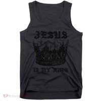 Jesus Is My King Funny Saying Christian Bible Faith Tank Top thumb 0