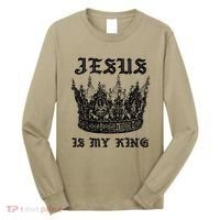 Jesus Is My King Funny Saying Christian Bible Faith Long Sleeve Shirt thumb 0