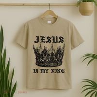 Jesus Is My King Funny Saying Christian Bible Faith T-Shirt thumb 2