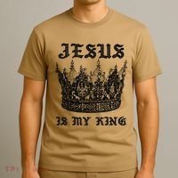 Jesus Is My King Funny Saying Christian Bible Faith T-Shirt thumb 3