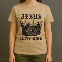 Jesus Is My King Funny Saying Christian Bible Faith T-Shirt thumb 4