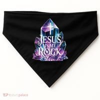 Jesus Is My Rock Religious Christian Biblical USA-Made Doggie Bandana thumb 0