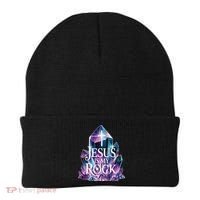Jesus Is My Rock Religious Christian Biblical Beanie thumb 0