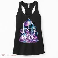 Jesus Is My Rock Religious Christian Biblical Women's Tank Top thumb 0