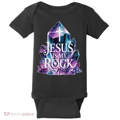 Jesus Is My Rock Religious Christian Biblical Baby Bodysuit