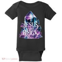 Jesus Is My Rock Religious Christian Biblical Baby Bodysuit thumb 0