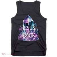 Jesus Is My Rock Religious Christian Biblical Tank Top thumb 0