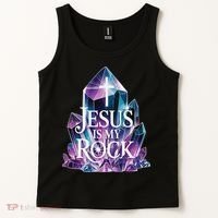 Jesus Is My Rock Religious Christian Biblical Tank Top thumb 2