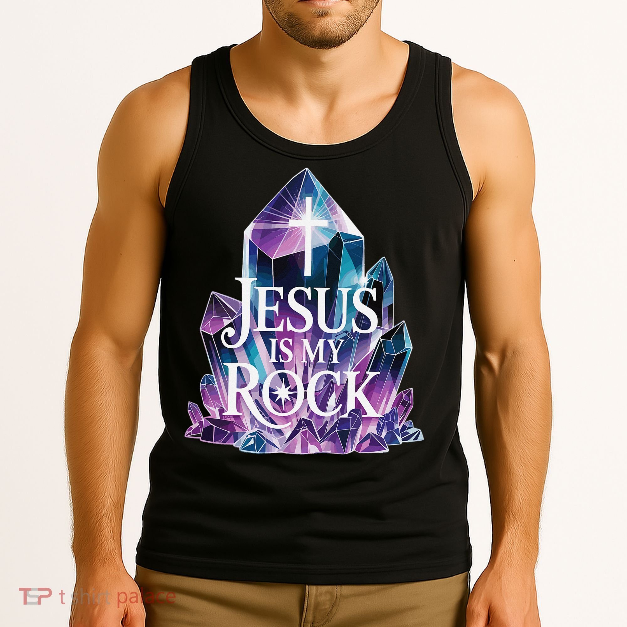 Jesus Is My Rock Religious Christian Biblical Tank Top