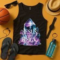 Jesus Is My Rock Religious Christian Biblical Tank Top thumb 4