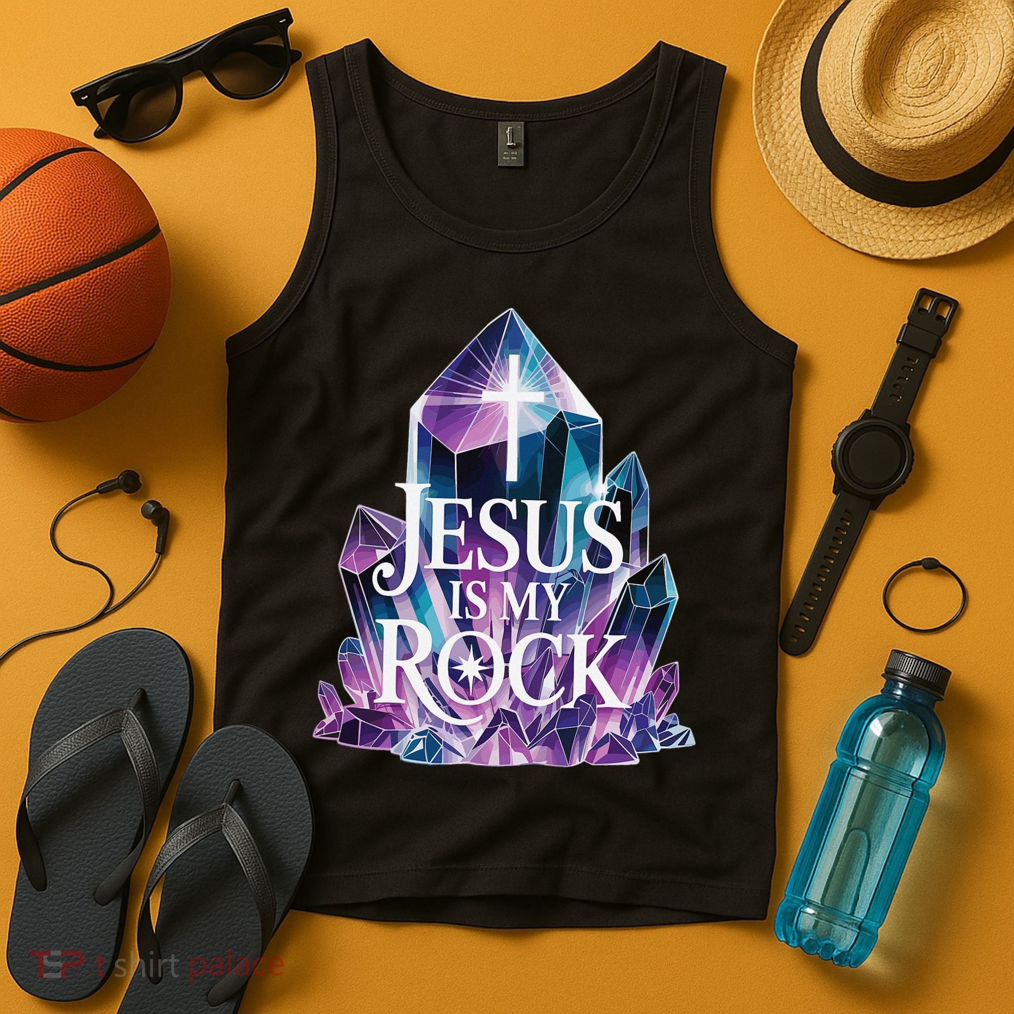 Jesus Is My Rock Religious Christian Biblical Tank Top