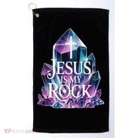 Jesus Is My Rock Religious Christian Biblical Golf Towel thumb 0