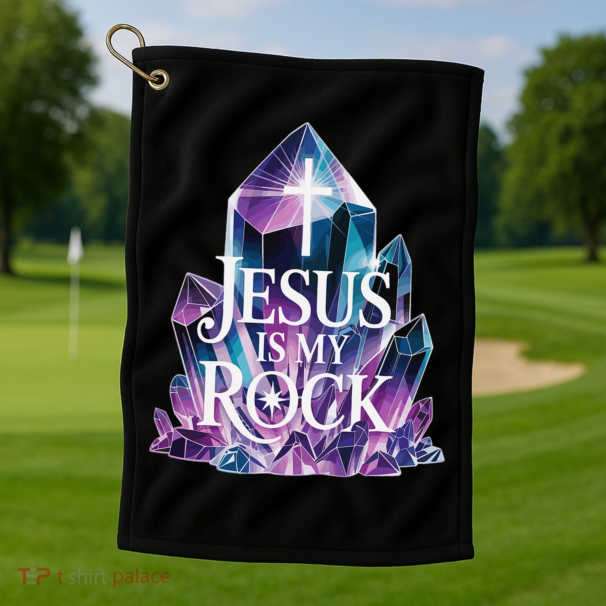 Jesus Is My Rock Religious Christian Biblical Golf Towel