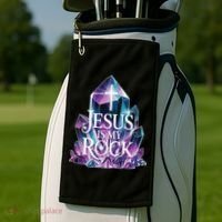 Jesus Is My Rock Religious Christian Biblical Golf Towel thumb 2