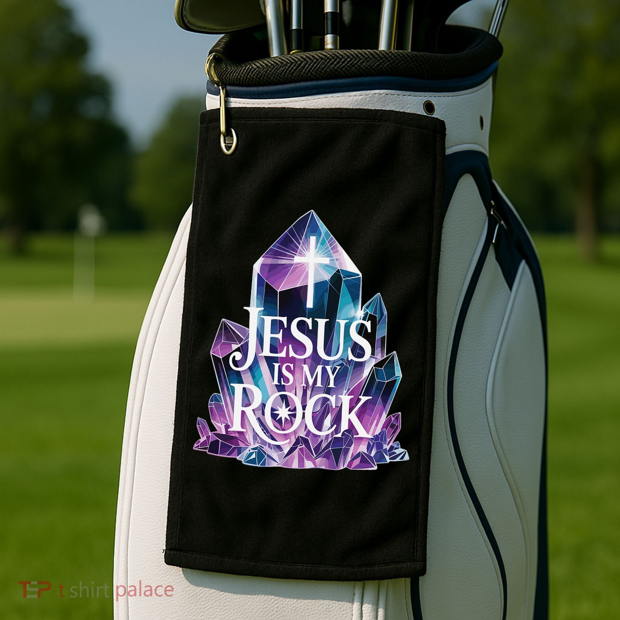 Jesus Is My Rock Religious Christian Biblical Golf Towel