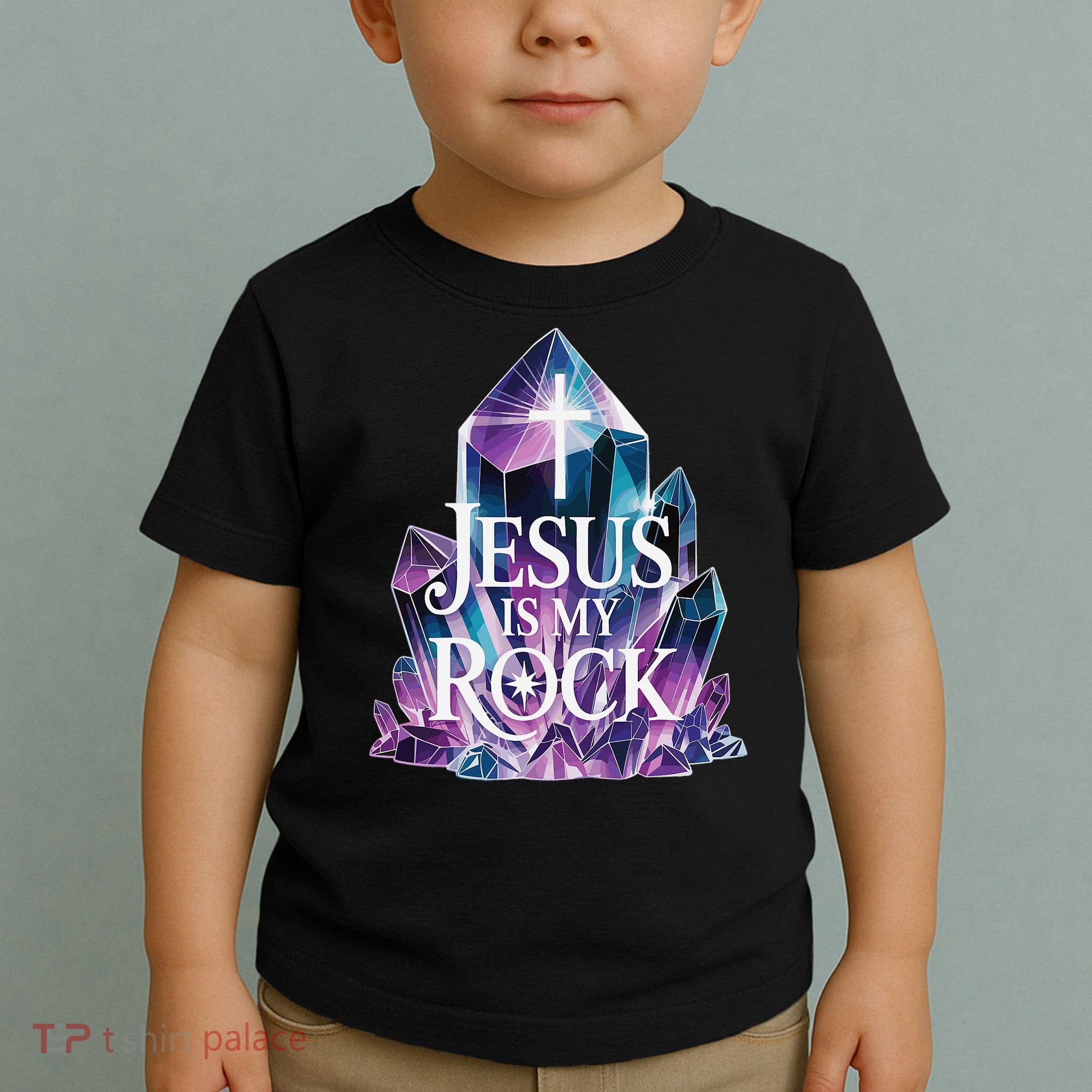 Jesus Is My Rock Religious Christian Biblical Toddler T-Shirt