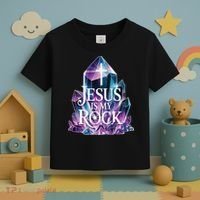Jesus Is My Rock Religious Christian Biblical Toddler T-Shirt thumb 3