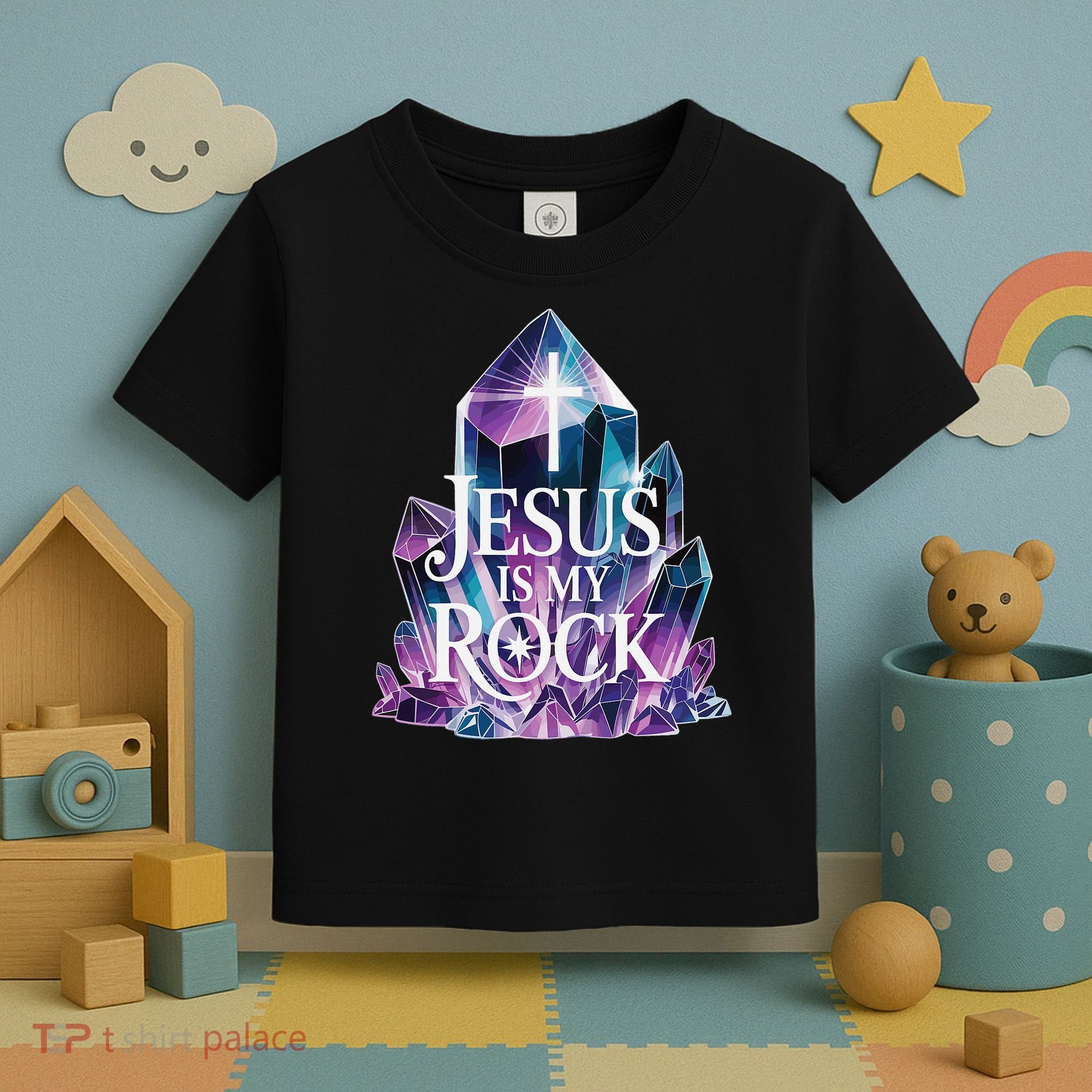 Jesus Is My Rock Religious Christian Biblical Toddler T-Shirt