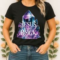 Jesus Is My Rock Religious Christian Biblical Women's T-Shirt thumb 2