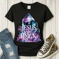 Jesus Is My Rock Religious Christian Biblical Women's T-Shirt thumb 3