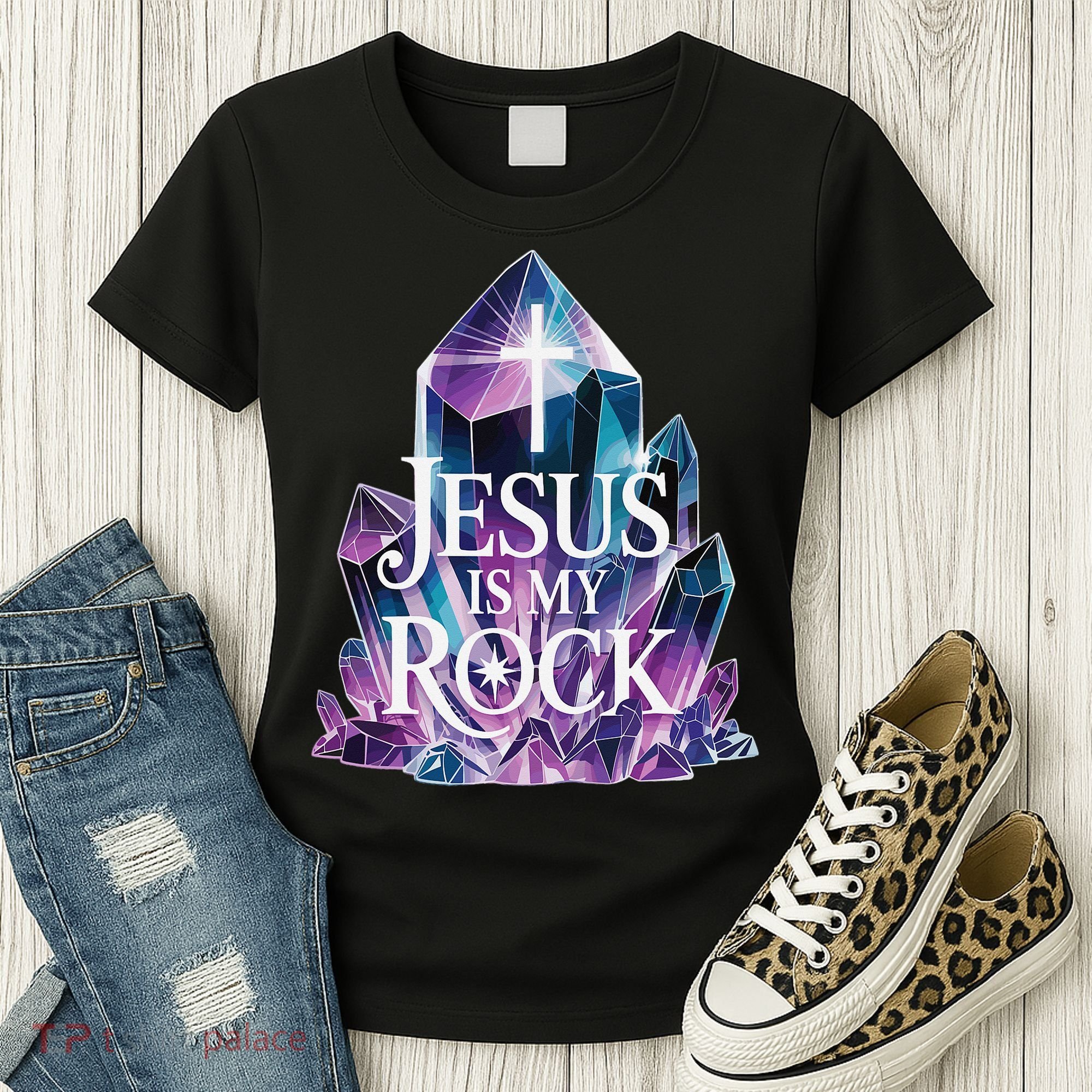 Jesus Is My Rock Religious Christian Biblical Women's T-Shirt