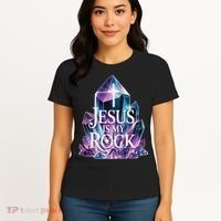 Jesus Is My Rock Religious Christian Biblical Women's T-Shirt thumb 4