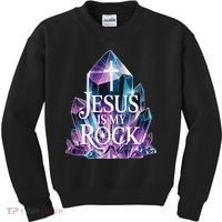 Jesus Is My Rock Religious Christian Biblical Kids Sweatshirt thumb 0