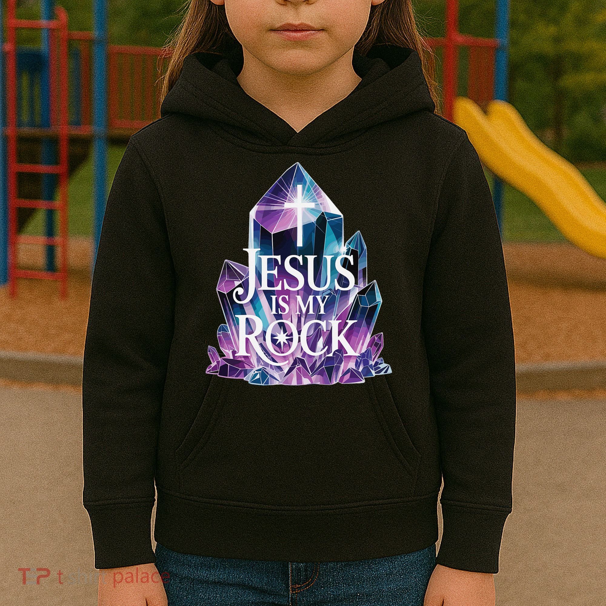 Jesus Is My Rock Religious Christian Biblical Kids Hoodie