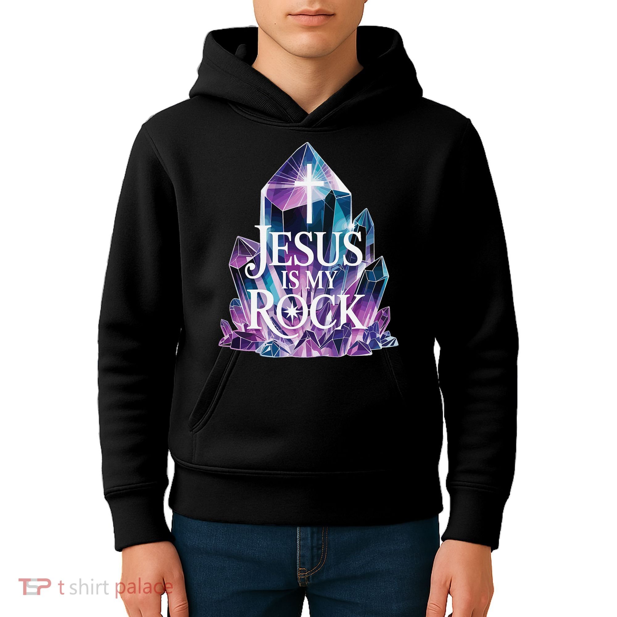Jesus Is My Rock Religious Christian Biblical Kids Hoodie
