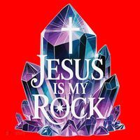Jesus Is My Rock Religious Christian Biblical Santa Hat thumb 1