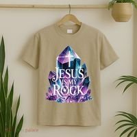Jesus Is My Rock Religious Christian Biblical T-Shirt thumb 2