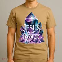 Jesus Is My Rock Religious Christian Biblical T-Shirt thumb 3