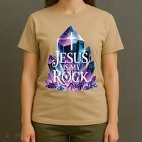 Jesus Is My Rock Religious Christian Biblical T-Shirt thumb 4