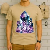 Jesus Is My Rock Religious Christian Biblical T-Shirt thumb 6