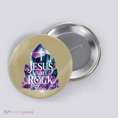 Jesus Is My Rock Religious Christian Biblical Button