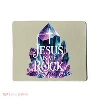 Jesus Is My Rock Religious Christian Biblical Mousepad thumb 0
