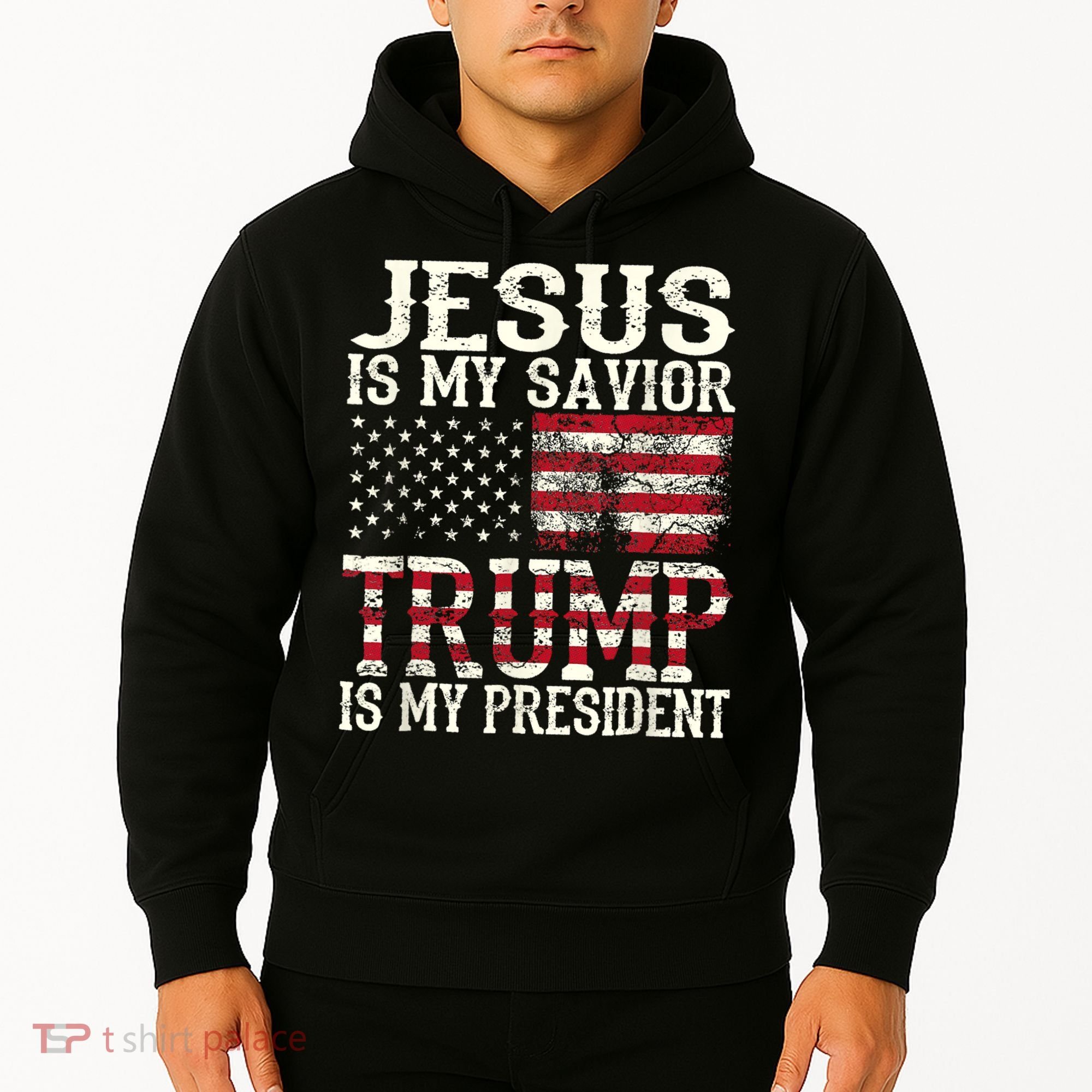 Jesus Is My Savior Trump Is My President 2024 Christian Hoodie